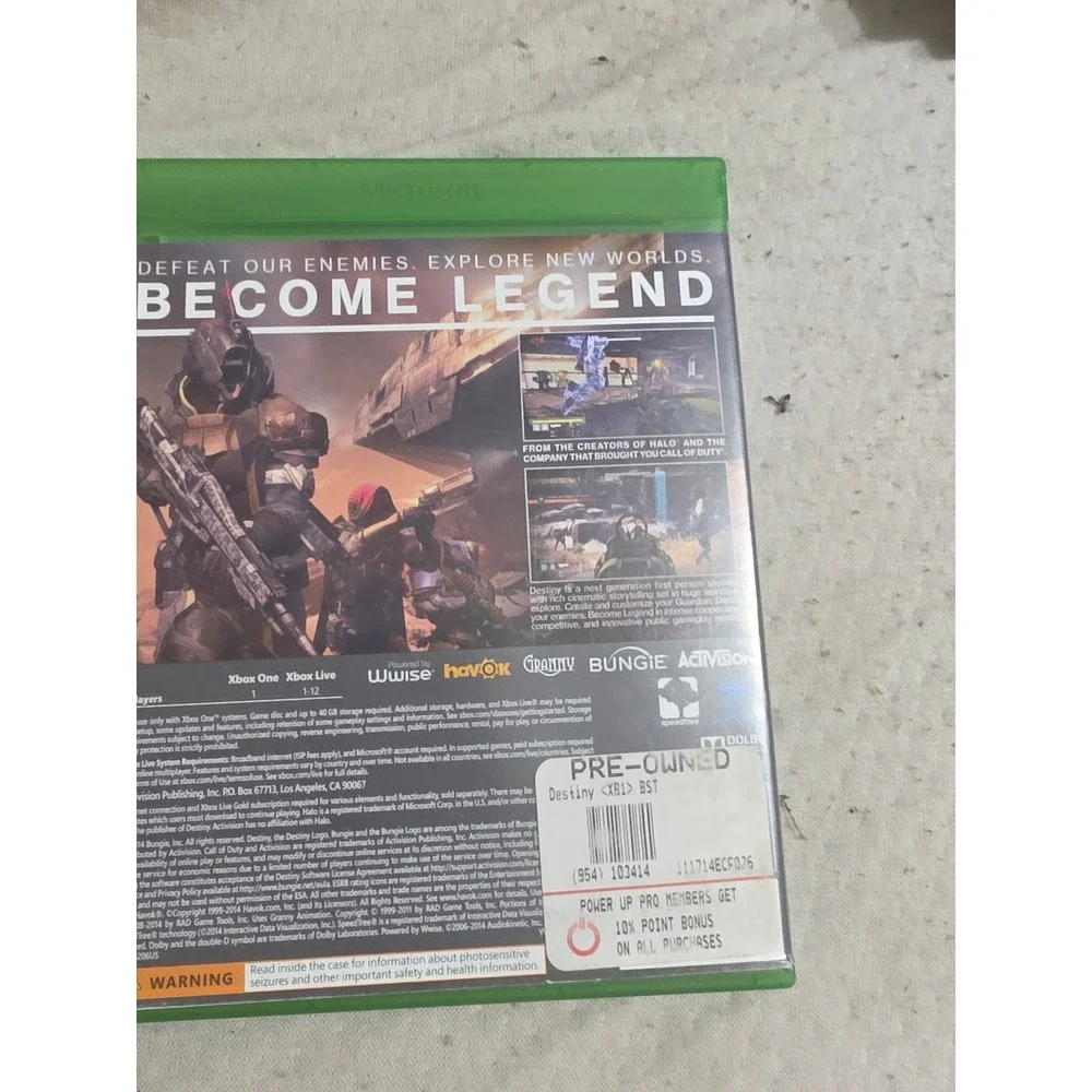 Destiny Xbox One Game Bungie Activision First Person Shooter FPS Sci-Fi RPG